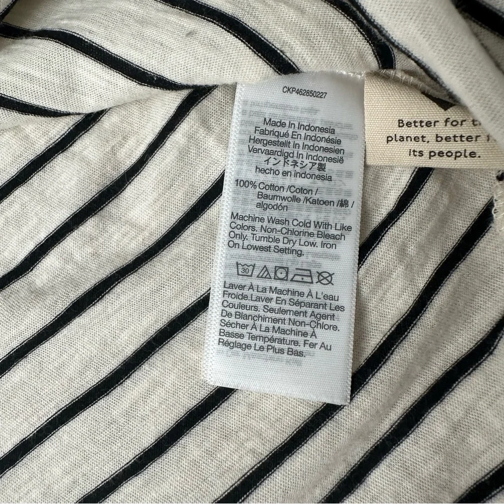 Madewell Striped Turtleneck Black Ivory 100% Cotton Size Small - Picture 6 of 8